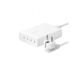 Belkin Chargeur secteur GaN 4 ports USB-C 200W avec cordon d''alimentation de 1,5m, blanc.