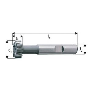 Forum Fraise pour rainures en T, Ø x Larg. : d1-d11 x b - d11 : 28,0 x 12 mm, Long. totale l1 85 mm, pour rainures en T, DIN 650 16, Ø de col env. : 13,0 mm