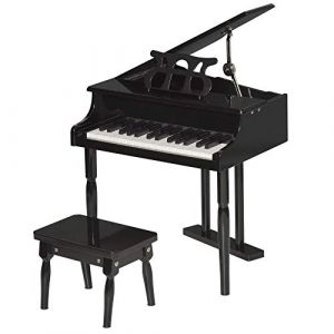 Homcom Piano à Queue électronique 37 Touches Multifonctions avec Micro Haut Parleur Rose