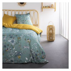 Today Parure de lit 2 personnes Coton 57 Fils Imprimé Fleur Adrienne