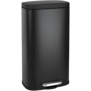 Svita - TQ30 Poubelle Noir 30L Poubelle &agrave; p&eacute;dale Couvercle Softclose