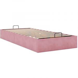 VidaXL Cadre de lit ottoman sans matelas rose 90x190 cm velours