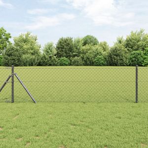 VidaXL Clôture à Mailles Grises 0.4x10 m Acier