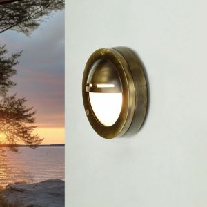 Licht-erlebnisse - Lampe murale extérieure ø 14 cm G9 IP64 Hublot laiton Maritim Lampe extérieure murale