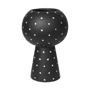 Broste Copenhagen Vase en c&eacute;ramique sur pied Bella 35 cm Turkish coffee black