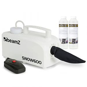 Beamz SNOW600 Machine &agrave; neige avec concentr&eacute; pour 10 litres de liquide neige - 600 Watts, indicateur de r&eacute;servoir