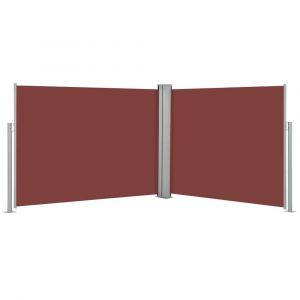 Image de Auvent paravent store brise-vue lat&eacute;ral r&eacute;tractable de patio jardin terrasse balcon protection visuelle &eacute;cran 140 x 1000 cm marron 02_0007407