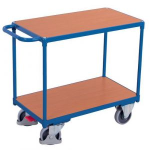 Variofit - Chariot Desserte Mobile d'Atelier 2 Plateaux Bois Charge 500kg 1000x600mm - SW-600.510