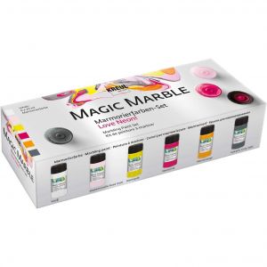 Image de C.Kreul Peinture &agrave; marbrer "magic marble", kit love neon! noir