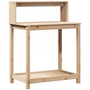 VidaXL Table de rempotage et étagères 82,5x50x109,5 cm bois massif pin