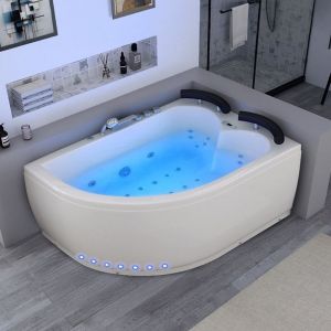 Distribain Baignoire Maori Baln&eacute;o asym&egrave;trique c&ocirc;t&eacute; Gauche 32 jets