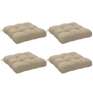 Outsunny Lot de 4 coussins de chaise de jardin avec attaches kaki