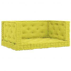 Image de VidaXL Coussins de planc r de palette 4 pcs Vert pomme Coton