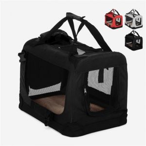 Image de Sac de transport pliable souple pour petits chats et chiens 48x31,5x36cm Oliver S | Noir
