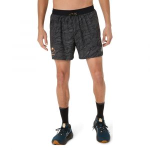 Asics Fujitrail AOP 5in Short De Running Hommes - Noir, Taille S
