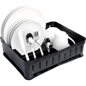 Northix - Egouttoir a vaisselle noir pratique avec egouttoir flexible