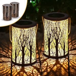 Goliving Lampe de table solaire Oasis - Lampe d'ext&eacute;rieur - 2 pi&egrave;ces - Lanterne d'ext&eacute;rieur - Lampe de jardin solaire - Lampe d'ext&eacute;rieur LED - Lampe &agrave; suspension - 20 cm - M&eacute;tal - Bronze