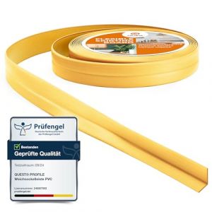 Plinthe PVC QUEST Moulure de finition Ruban d&eacute;tanch&eacute;it&eacute; souple adh&eacute;sive Couleur or 5 m 10 x 10 mm