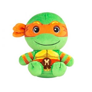 Tomy Club Mocchi Mocchi - Peluche Tortues Ninja Michelangelo 15 cm- Peluches TMNT &agrave; Collectionner - Jouets sous Licence Officielle - Figurines d'action - Jouet Tortues Ninja +3 Ans