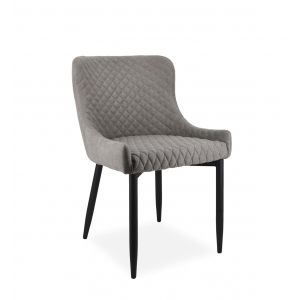 Image de Décoration d'Autrefois Chaise Polyester Métal Gris 52x62x82cm