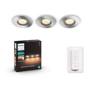 Philips Hue White Ambiance ADORE Kit de 3 spots encastrés 3x5W - Chrome (télécommande incluse) - Bluetooth