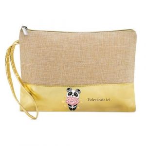 Image de Poc tte Trousse Dore Maquillage Stylo Poc tte Trousse Panda et Etoile