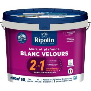 Ripolin Mur & plafond 2 en 1 blanc velours - 10 L