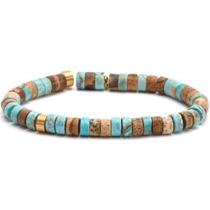 Sixtystones  Bracelets Bracelet Perles Heishi Turquoise Bleu -Small-16cm