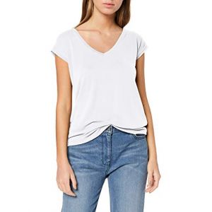 Pieces T-shirt, col V Blanc - Taille M