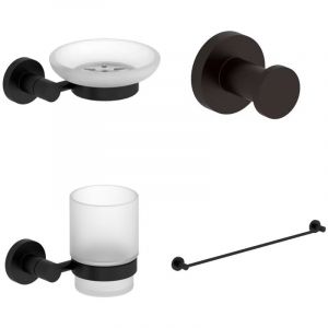 Image de Jacob Delafon Accessoires de salle de bain Collection Eo, Lot 1, noir, eo classique