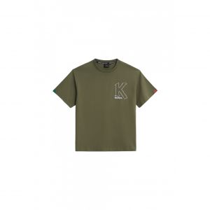 Kickers Tee-shirt manches courtes unisexe kaki en coton