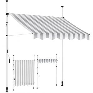 KESSER Store à pince avec manivelle balcon Store balcon sans percer UV-résistant réglable en hauteur hydrofuge Protection solaire Abri de terrasse