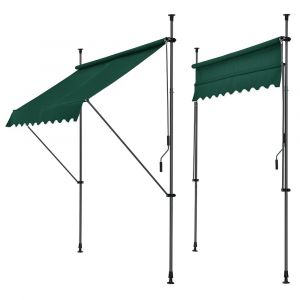 Store banne téléscopique acier polyester 250 x 120 x 200-300 cm vert foncé 03_0008330