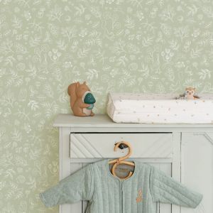 Little dutch Papier peint intiss&eacute; Forest Wonders 1000 x 53cm Vert sauge, blanc cass&eacute;