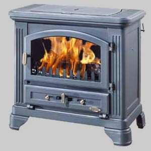 Image de Godin Po&ecirc;le &agrave; bois 3101BLEU MAJOLIQUE Puissance 11.2 kw, b&ucirc;ches de 52 cm