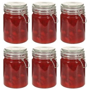 Image de VidaXL Pots de conservation avec couvercle clipsable 6 pcs 750 ml