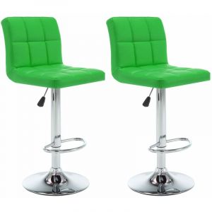 Image de VidaXL Tabourets de Bar Similicuir 2 pcs Vert Modèle 2