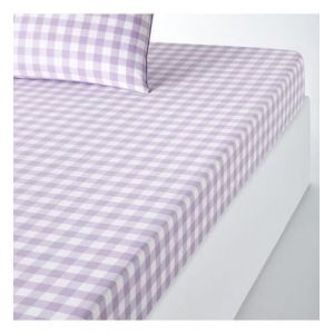 Image de Drap housse coton bonnet 30 cm, Veldi violet Violet Couleur Violet Taille 140 x 190 cm