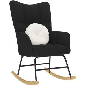 VidaXL Chaise à bascule Noir Tissu