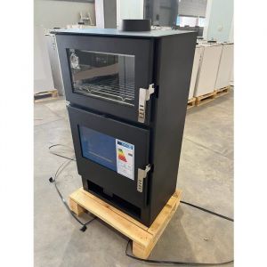 Verso Poêle à bois F Inox - 9 kW Avec four en inox pour cuisson traditionnelle