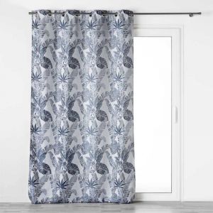 RIDEAU A OEILLETS 140 x 260 CM JACQUARD FAGGY BLEU