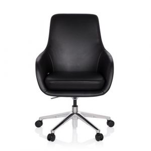 Image de hjh OFFICE Chaise de bureau / fauteuil de direction BARENO cuir noir