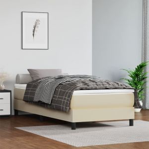 VidaXL Matelas de lit &agrave; ressorts ensach&eacute;s Cr&egrave;me 80x200x20cm Similicuir
