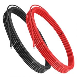Câble en Silicone 18 AWG Flexible 5M Haute Résistance, Matériaux Premium Idéal pour l'Électronique, Câblage, Noir, Cuivre