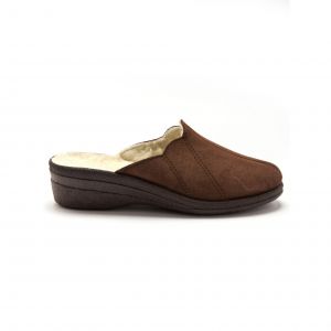 Sabots cuir fourrés laine majoritaire femme Pédiconfort