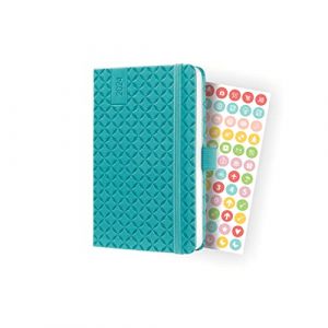 Sigel J4102 Jolie Agenda semainier 2024, couverture rigide, 9,5 x 15 cm, 174 pages, bleu pétrole