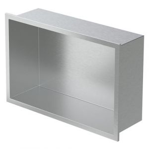 LuxeBath Niche de Douche Encastrée Murale, 20x30x10cm, en Acier Inoxydable, Argent,