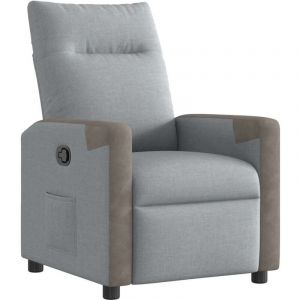VidaXL Fauteuil inclinable Gris clair Tissu