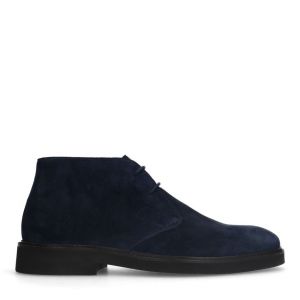 Bottes en daim &agrave; lacets - Taille 43 - Bleu fonc&eacute;