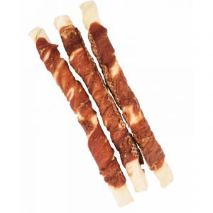 Friandise 3 bâtons a mâc r ø 3 cm x 25 cm au canard 240 g pour chien Flamingo Pet Products FL 520289